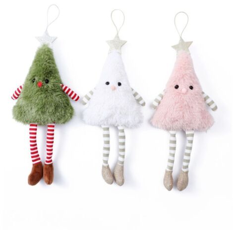 Questo set da 3 pezzi comprende un adorabile albero di Natale di peluche, un elfo di Natale di peluche, decorazioni a forma di elfo di Natale e mini elfi di Natale, perfetti come decorazioni e ornamen