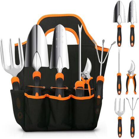 Questo set di robusti attrezzi da giardinaggio in acciaio inossidabile, con manici in gomma antiscivolo e borsa per riporli, è un regalo ideale per gli appassionati di giardinaggio. Include attrezzi m