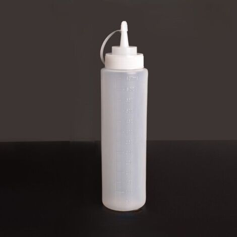 Quetschflasche aus Kunststoff für Salat, Ketchup, Soßen für die Küche zu Hause, Soßenflasche mit einem Loch und spitzer Öffnung