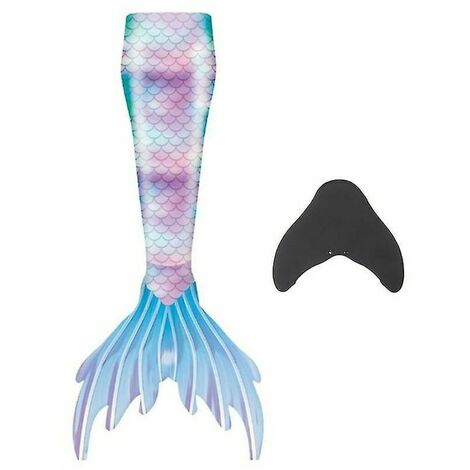 Queue De Sirène De Natation Enfants Et Adultes Avec Monopalme Bleu 120