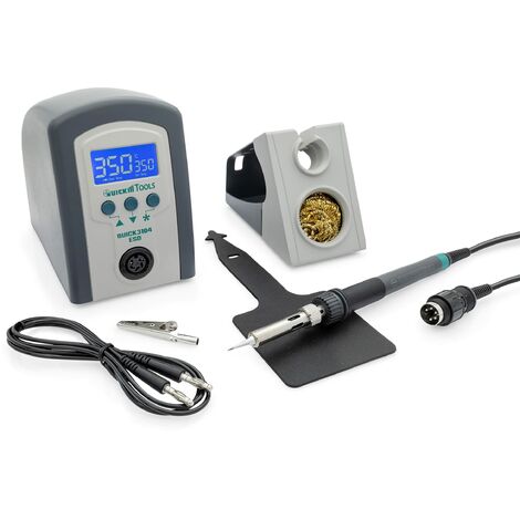 QUICK 3104 - Stazione di saldatura ESD regolabile digitale, 80 Watt, con saldatore con punta di saldatura da 2 mm e accessori, calibrabile da 100° a 450° C, protezione ESD