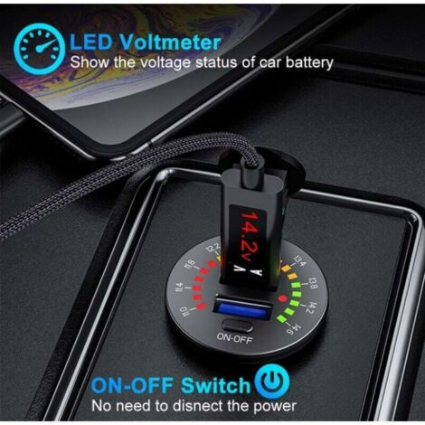 Quick Charge 3.0 12V/24V USB-Autoladebuchse, duale QC3.0 USB-Schnellladebuchse, geeignet für Boote, Schiffe, Motorräder, LKWs, Golfwagen