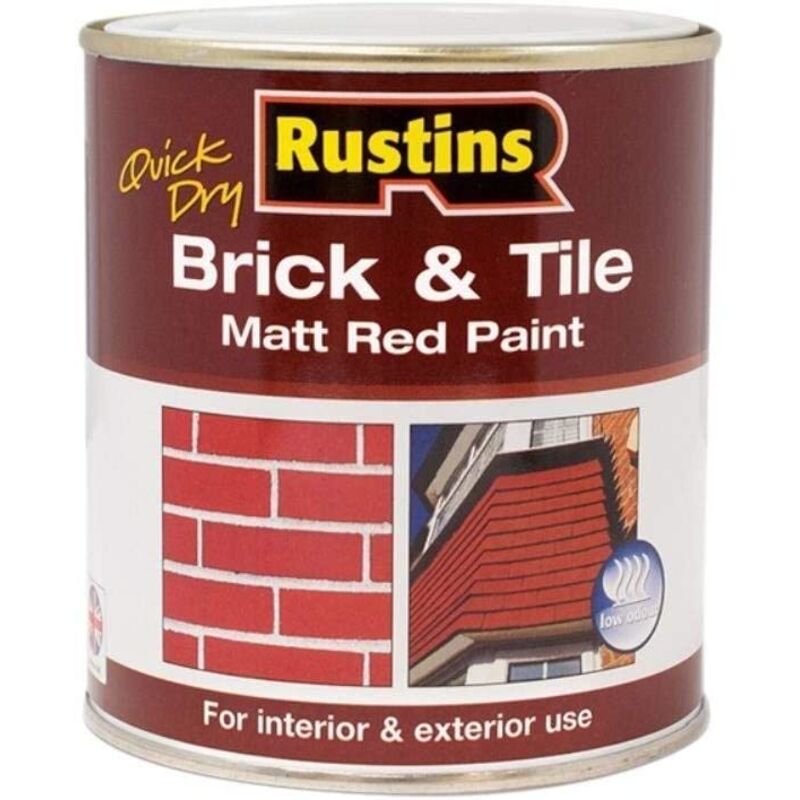 Quick Dry Brick Tile Paint Matt Red 1 Litre - Rustins
