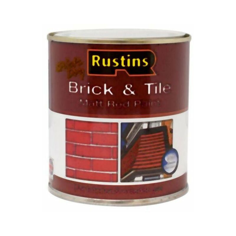 Rustins - Quick Dry Brick Tile Paint Matt Red 1 Litre - Red