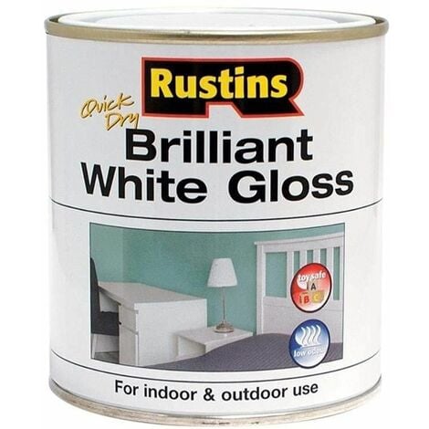Quick Dry Brilliant White Gloss 250ml RUSWGWB250