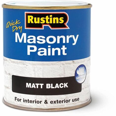Quick Dry Masonry Paint Black 250ml RUSMASPB250