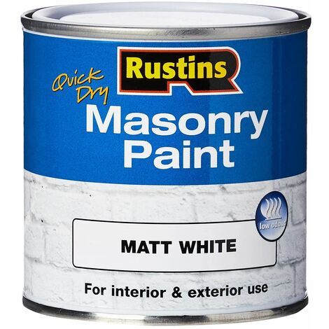 Quick Dry Masonry Paint White 250ml RUSMASPW250