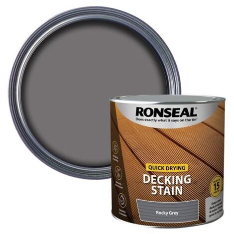 Quick Drying Decking Stain Rocky Grey 2.5 litre - RSLQDDSRG25L