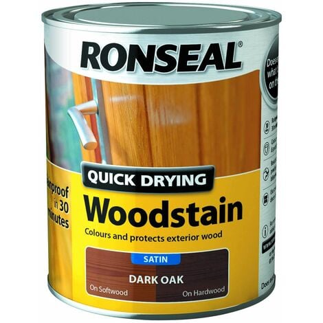 Quick Drying Woodstain Satin Dark Oak 750ml RSLQDWSDO750