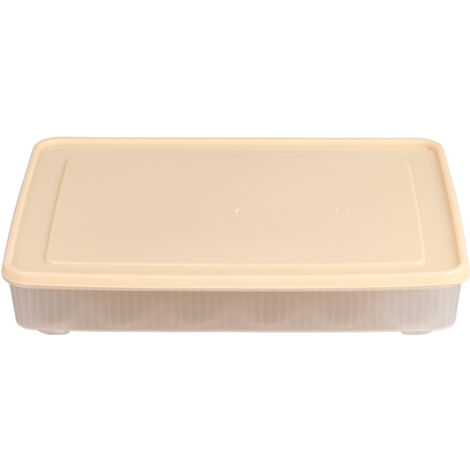 Quick Frozen Box Refrigerator Storage Box Garbage Box Food Storage Container (Beige)