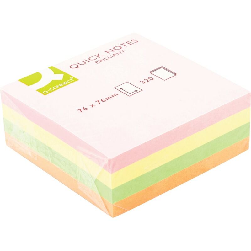 Qconnect Q Connect 75X75MM Quick Notes Cube Neon