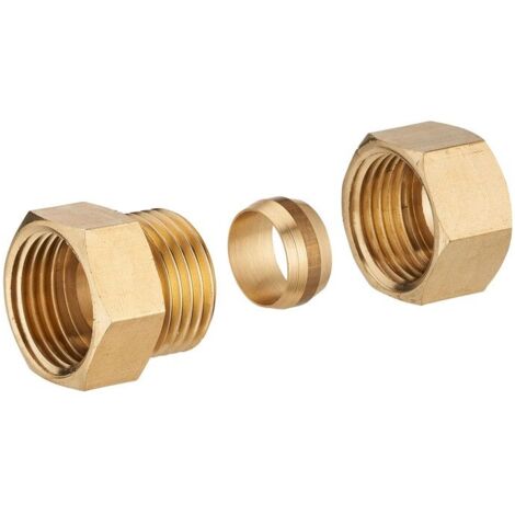 QUICK PLOMBERIE Manchon biconique laiton F 15 x 21 pour tube en cuivre