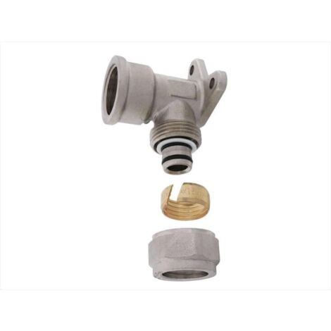 QUICK PLOMBERIE Raccord coudé applique à compression laiton F 15 x 21 pour tube en multicouche