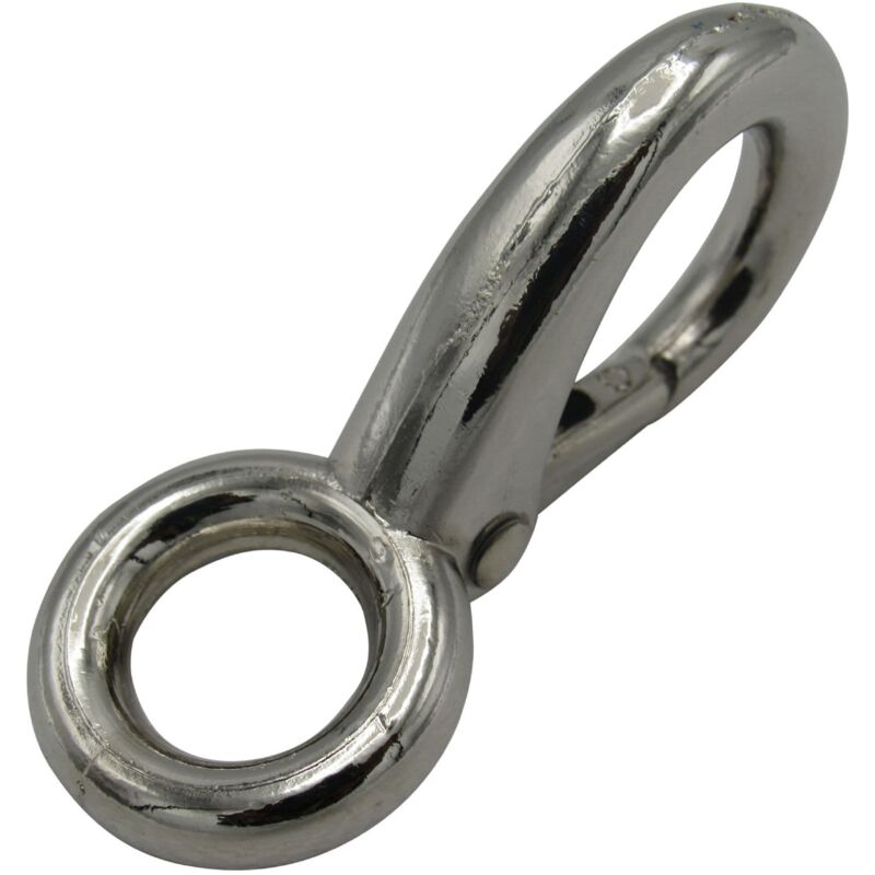 Quick Release Boat Snap Hook Fixed Eye - Size 1 (Zinc Plated Marine Safety Line Fastener)