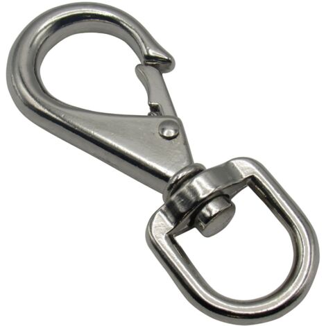 Quick Release Boat Snap Hook Fixed or Swivel Eye - Size 3 (Zinc Plated Marine Safety Line Fastener)