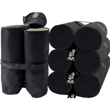 Quick-Star – Set de 4 sacs de poids pour pavillon – Dimensions 26 x 13 x 46 cm – Polyester 500D – Capacité 60 kg de sable – Pour pieds jusqu'à 90 mm