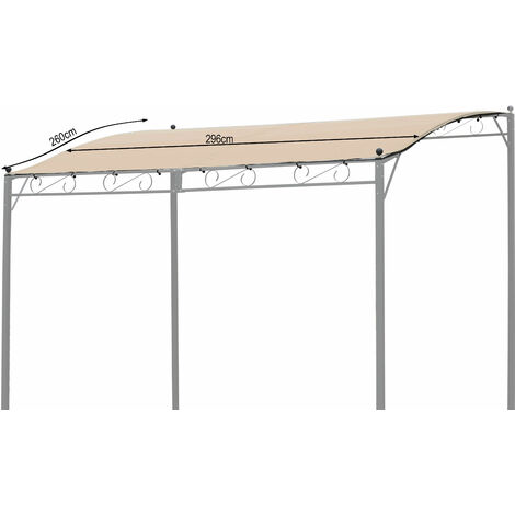 Quick-Star – Toit de remplacement 250x300cm pour pergola – Polyester 180g/m² hydrofuge – Fixation par 28 sangles élastiques – Couleur sable/beige