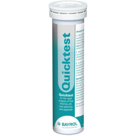 50 bandelettes de test Quicktest pour analyse eau piscine - Bayrol - Blanc