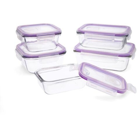 Quid Frost Set 5 contenitori ermetici vetro 37cl - 64cl - 104cl - 52cl - 80cl Trasparente