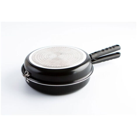 Quid Gastro – Padella Doppia, 20 cm, Alluminio Stampato, colore: Nero