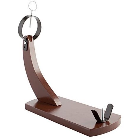 Quid JAMONERO ARO Metal Campo QD Prosciutto in Legno Verniciato, Supporto e spiedini in Acciaio, Colombetta Superiore per Fissaggio, Inossidabile, Marrone, 37,5 x 16 cm y Una altura de 36 cm