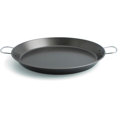 Quid Senia – Padella per paella in acciaio carbonatado, ideali Forno e induzione Nero 46 cm Nero