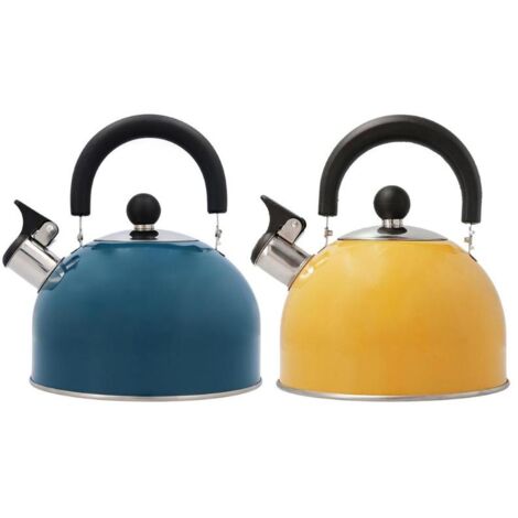 QUID tetera inoxidable astral 2l surtida , Tetera inoxidable Astral 2 litros surtidaColores surtidos: azul y amarilla, se sirve según disponibilidadAsas y mango de baquelit