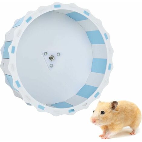 Quiet Hamster Exercise Wheel Silent Spinner, Diameter Cage Running Wheel Entertainment Stay Healthy (Blue and white)