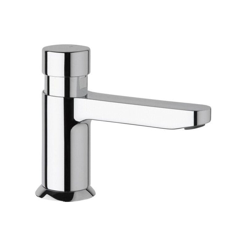 Silfra - QUIK5 Robinet à bouton poussoir de lavabo, chrome