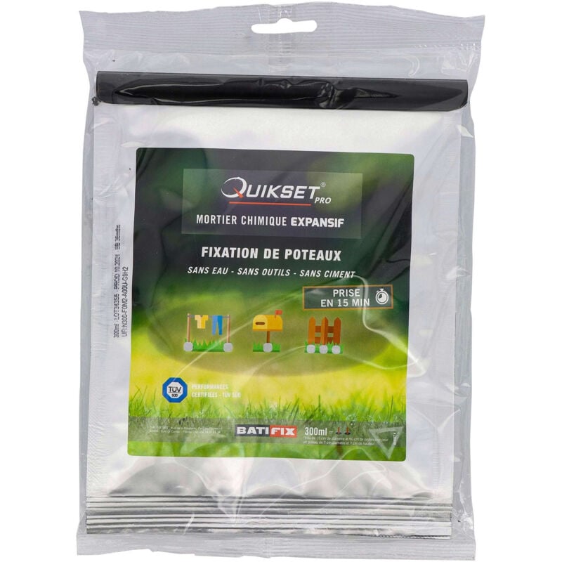 Quikset 300ml - mortier chimique pour scellement de poteaux