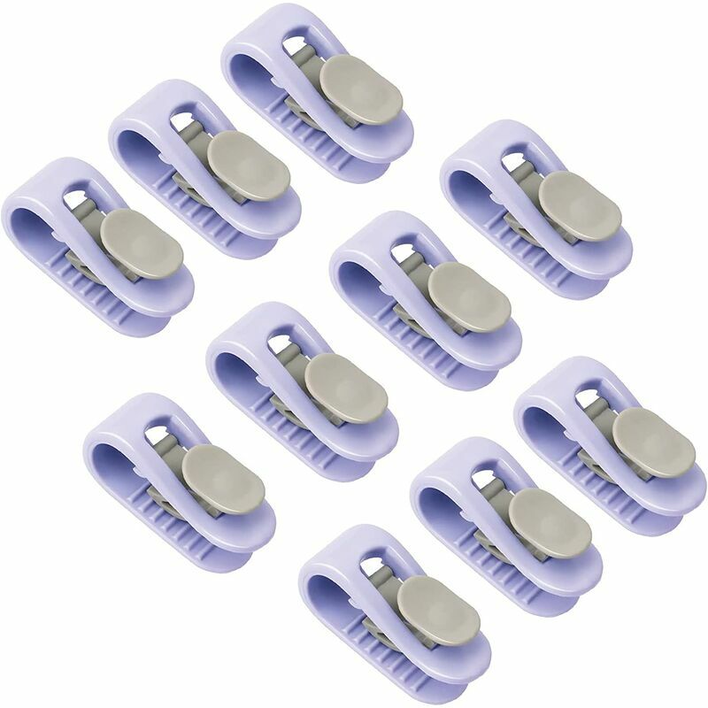 Heguyey - Quilt Clips, High Elastic Quilt Cover Clip, Needle Free Quilt Holder Clamp - Hold Quilt in Place 10pcs (Purple)