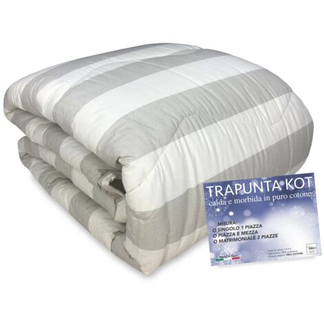 QUILT KOT © DIS. RAYÉ FRANÇAIS made in Italy PURE COTTON 1 CARRÉ ET DEMI