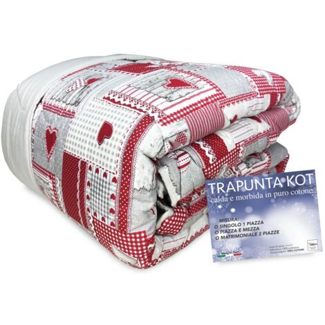 QUILT KOT tyrolean © APRICA ROSSO made in Italy PURE COTTON 1 PLACE