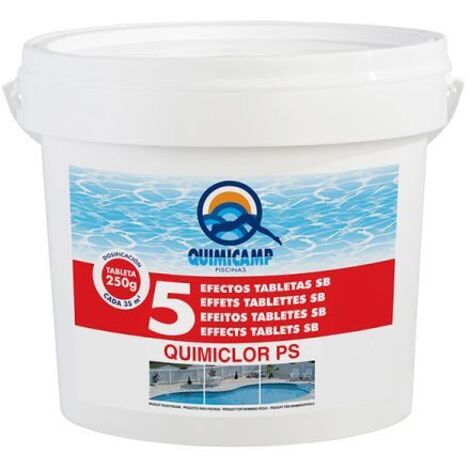 Quimiclor PS 5 Efectos, tabletas 250 grs. 13 Kg. QUIMICAMP