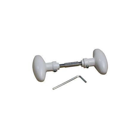 Quincadeco – Bouton double ovale blanc aluminium – Poignée 6 mm pour portes anciennes et modernes – Vis de fixation fournies