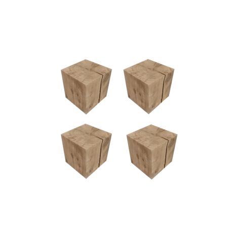 Quincadeco – Pied de lit en chêne massif 19 cm – Lot de 4 cubes 19x19 cm – Fabrication française – Séchage 1 an pour qualité optimale