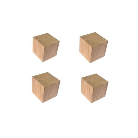 Quincadeco – Pied de meuble en chêne massif 10 cm – Lot de 4 pièces – Séchage 5 ans – Pour supports décoratifs et meubles