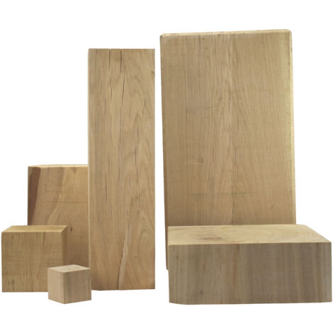 Quincadeco – Pied de meuble en chêne massif 40 x 10 x 10 cm – Fabrication française – Unique par veinage naturel – Support pour statuette ou fausse poutre