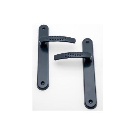 Quincadeco – Poignée de porte d'intérieur Elona gris RAL 7016 – Aluminium – Entraxe 195 mm – Épaisseur compatible 38 à 46 mm – Résistante pour extérieur