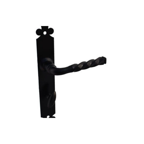 Quincadeco – Poignée de porte d'intérieur Lys noir – Aluminium époxy noir – Entraxe 195mm – Épaisseur de porte 38 à 46mm