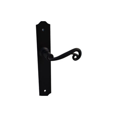 Quincadeco – Poignée de porte d'entrée à cylindre noir – Acier et zamak – Entraxe 195 mm – Compatible portes 38 à 44 mm – Installation facile avec vis incluses