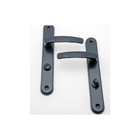 Quincadeco – Poignée de porte intérieure Elona gris RAL 7016 – Aluminium avec finition époxy – Compatible 38 à 46 mm – Entraxe 195 mm
