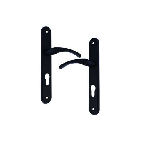 Quincadeco – Poignée de porte intérieure Lisea noir – Aluminium époxy – Entraxe 195mm – Épaisseur 38 à 46mm – Compatible serrures barillet