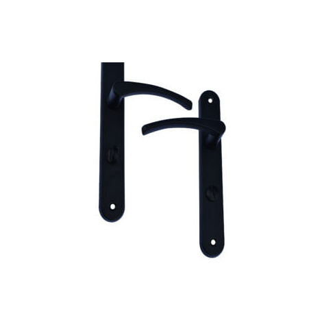 Quincadeco – Poignée de porte intérieure Lisea noir – Aluminium époxy – Entraxe 195mm – Épaisseur porte 38 à 46mm – Lot de 2 poignées