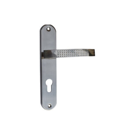 Quincadeco – Poignée de porte intérieure ronde en aluminium nickel mat – Entraxe 195mm – Compatible avec serrures à relevage – Épaisseur de porte 38 à 46mm