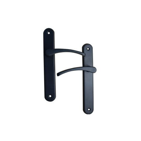 Quincadeco – Poignée de porte intérieure sans trou – Aluminium époxy gris RAL 7016 – Entraxe 195mm – Épaisseur 38 à 46mm – Design moderne