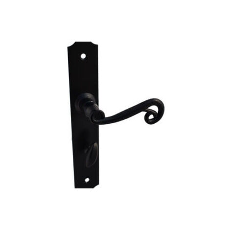 Quincadeco – Poignée de porte d'entrée à cylindre noir – Acier et zamak – Entraxe 195 mm – Système de condamnation pour sécurité renforcée