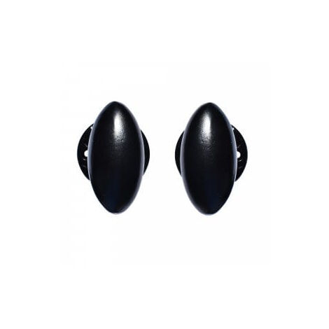 Quincadeco – Poignée de porte ovale en aluminium noir – Bouton double 6 mm adaptable à 7 mm – Installation facile avec vis pointeaux inclus