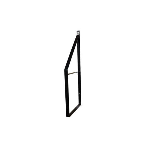 Quincadeco – Support étagère murale double 51 cm – Fer méplat – Largeur 20 cm – Charge max 15 kg – Finition peinture époxy noir