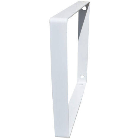 Quincadeco – Support étagère murale en acier blanc – Console carrée 10x10,5 cm – Charge max 15 kg – Installation rapide avec 2 points de fixation